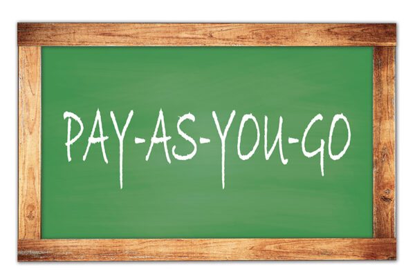 Pay As You Go - Close-up of a Chalk Board